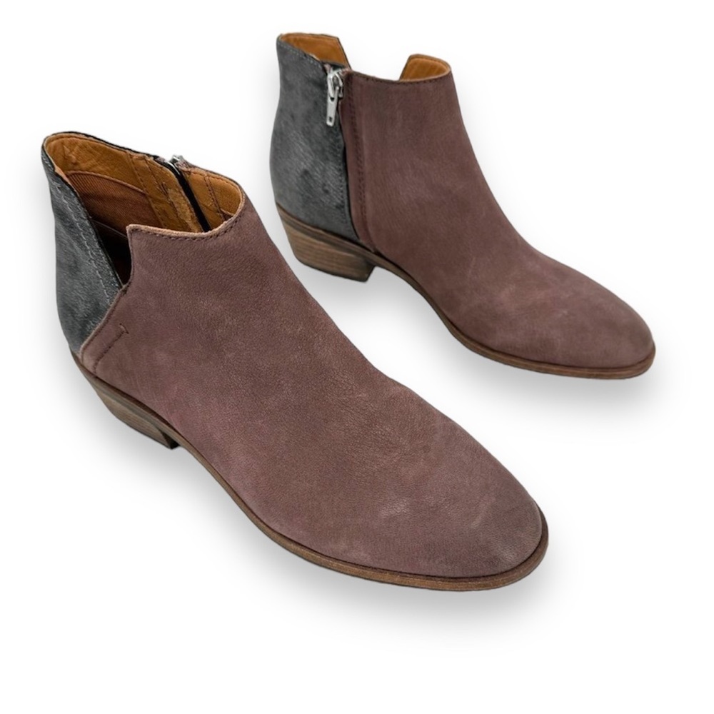Frye Women's Two-Tone Ankle Booties in Brown and Gray